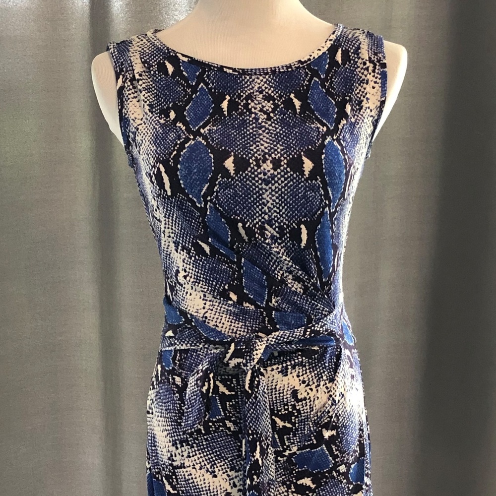 DIANE VON FURSTENBERG Blue/Purple Snakeskin Dress